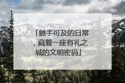 触手可及的日常，藏着一座有礼之城的文明密码