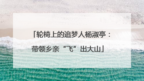 轮椅上的追梦人杨淑亭：带领乡亲“飞”出大山