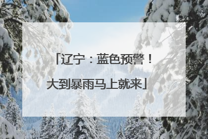 辽宁：蓝色预警！大到暴雨马上就来