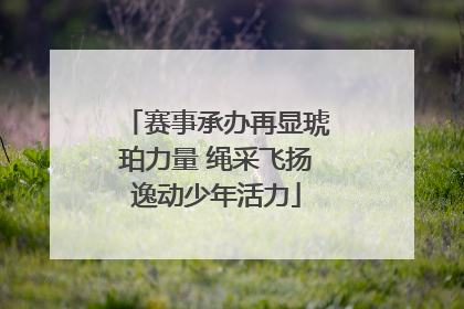 赛事承办再显琥珀力量 绳采飞扬逸动少年活力