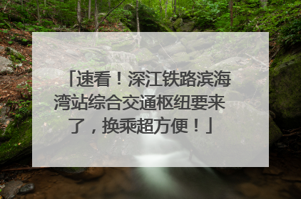 速看！深江铁路滨海湾站综合交通枢纽要来了，换乘超方便！