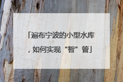 遍布宁波的小型水库，如何实现“智”管