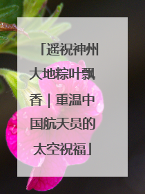 遥祝神州大地粽叶飘香｜重温中国航天员的太空祝福