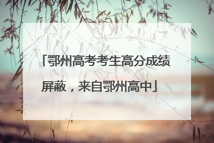 鄂州高考考生高分成绩屏蔽，来自鄂州高中