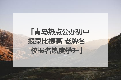 青岛热点公办初中报录比提高 老牌名校报名热度攀升