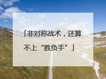 非对称战术，还算不上“胜负手”