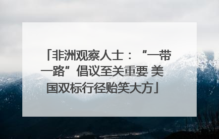 非洲观察人士：“一带一路”倡议至关重要 美国双标行径贻笑大方