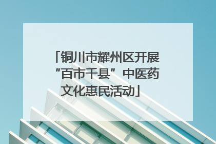 铜川市耀州区开展“百市千县”中医药文化惠民活动