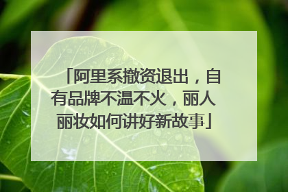 阿里系撤资退出，自有品牌不温不火，丽人丽妆如何讲好新故事