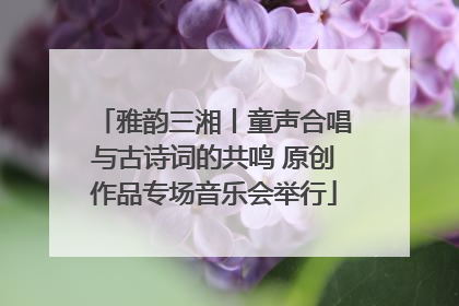 雅韵三湘丨童声合唱与古诗词的共鸣 原创作品专场音乐会举行