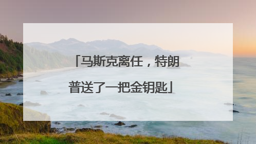 马斯克离任，特朗普送了一把金钥匙