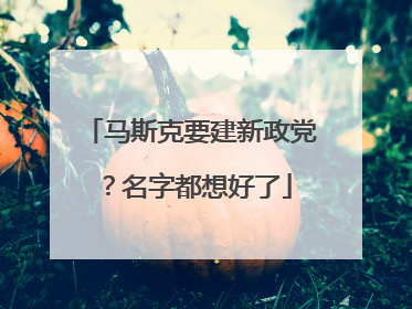 马斯克要建新政党？名字都想好了