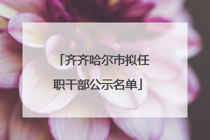齐齐哈尔市拟任职干部公示名单
