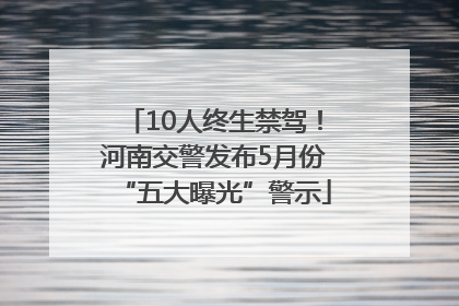 10人终生禁驾！河南交警发布5月份“五大曝光”警示