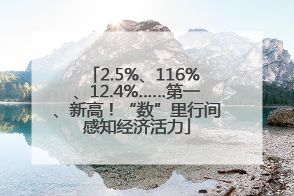 2.5%、116%、12.4%……第一、新高！“数”里行间感知经济活力