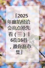 2025年廊坊经洽会亮点抢先看（三）丨6街16巷，邀你逛市集