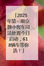 2025年第一期京牌小客车司法处置今日启动，618辆车等你选！