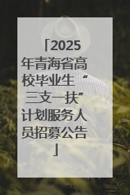 2025年青海省高校毕业生“三支一扶”计划服务人员招募公告