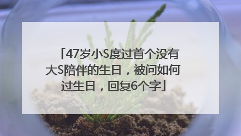 47岁小S度过首个没有大S陪伴的生日，被问如何过生日，回复6个字