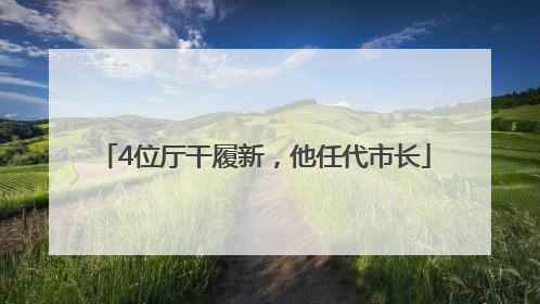 4位厅干履新，他任代市长