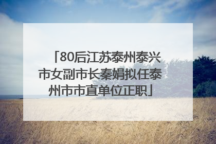 80后江苏泰州泰兴市女副市长秦娟拟任泰州市市直单位正职